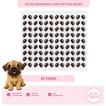 Olhos Resinados Pug Micro