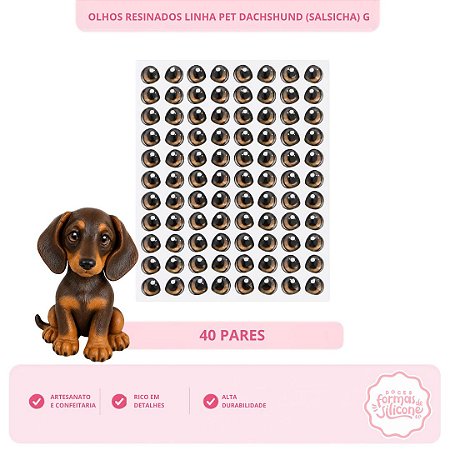 Olhos Resinados Dachshund (Salsicha) G
