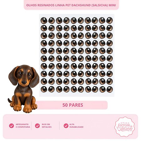 Olhos Resinados Dachshund (Salsicha) Mini