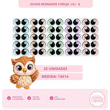 Olhos Resinados Coruja Lili