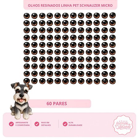 Olhos Resinados Schnauzer Micro