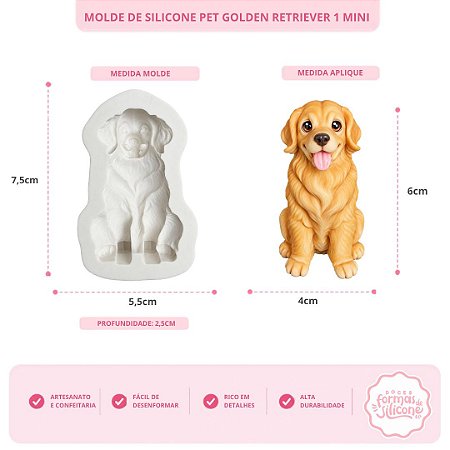 Molde de Silicone Pet Golden Retriever 1 Mini