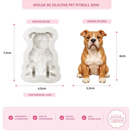 Molde de Silicone Pet Pitbull Mini