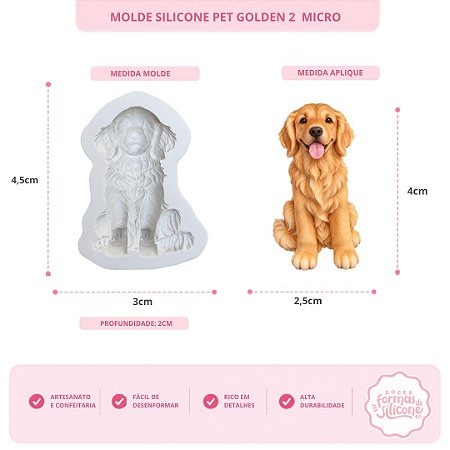 Molde de Silicone Pet Golden 2 Micro
