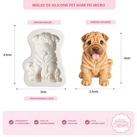Molde de Silicone Pet Shar Pei Micro