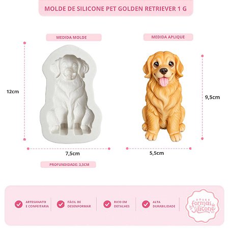 Molde de Silicone Pet Golden Retriever 1 G