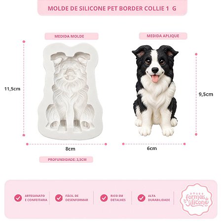 Molde de Silicone Pet Border Collie 1 G