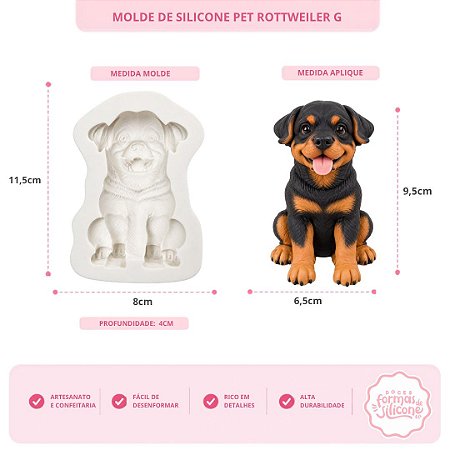 Molde de Silicone Pet Rottweiler G