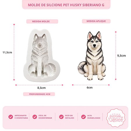 Molde de Silicone Pet Husky Siberiano G