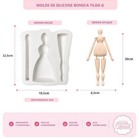 Molde de Silicone Boneca Tilda G