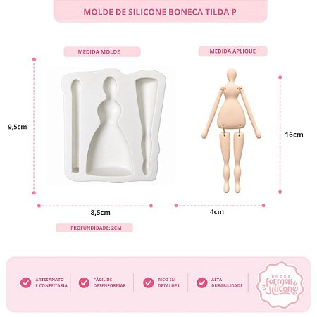 Molde de Silicone Boneca Tilda P