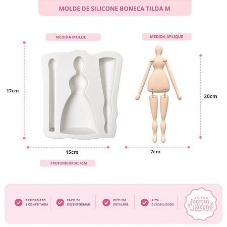 Molde de Silicone Boneca Tilda M