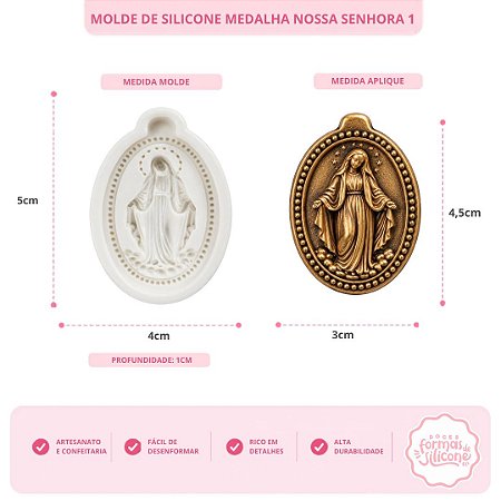 Molde de Silicone Medalha Nossa Senhora 1