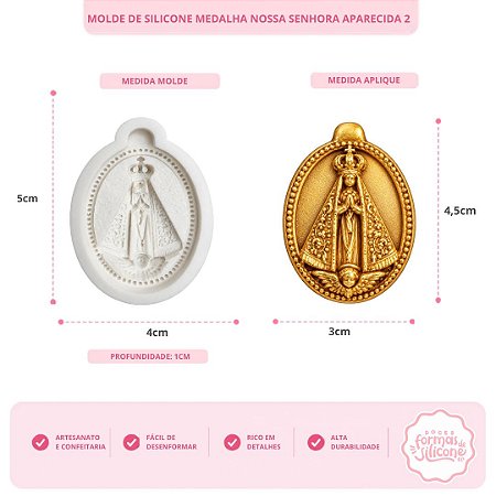 Molde de Silicone Medalha Nossa Senhora Aparecida 2