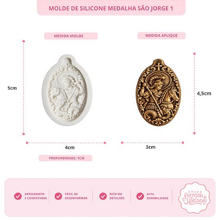 Molde de Silicone Medalha de São Jorge 1
