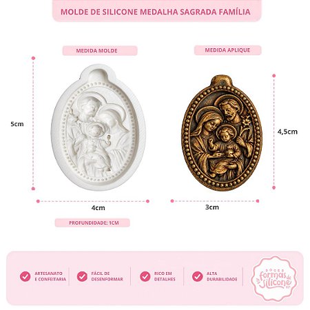 Molde de Silicone Medalha Sagrada Família