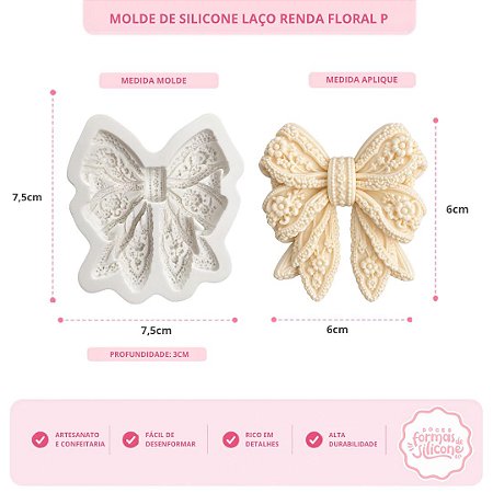 Molde de Silicone Laço Renda Floral P
