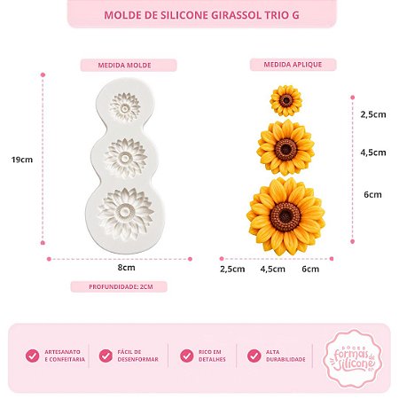 Molde de Silicone Girassol Trio G