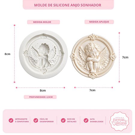 Molde de Silicone Anjo Sonhador