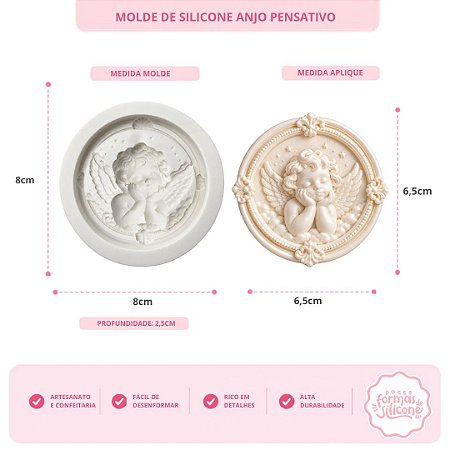 Molde de Silicone Anjo Pensativo