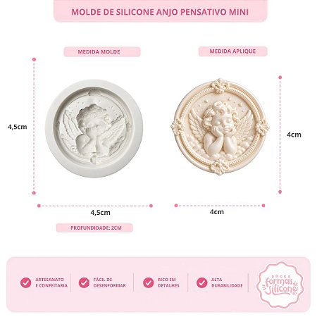 Molde de Silicone Anjo Pensativo Mini