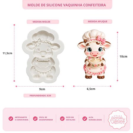 Molde de Silicone Vaquinha Confeiteira
