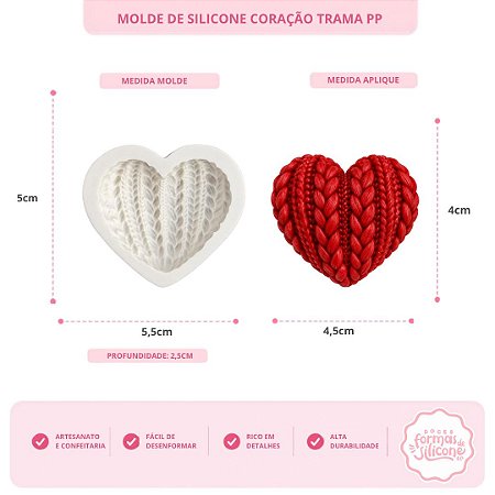 Molde de Silicone Coração Trama PP