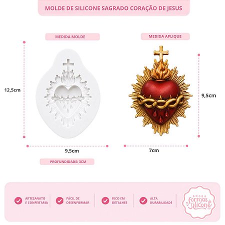 Molde de Silicone Sagrado Coração de Jesus Sagrado