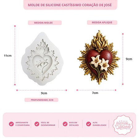 Molde de Silicone Castíssimo Coração de José
