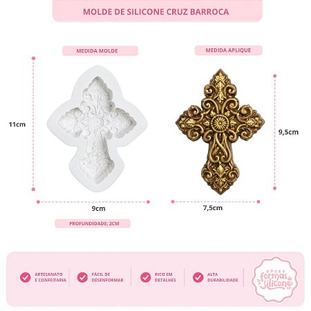 Molde de Silicone Cruz Barroca