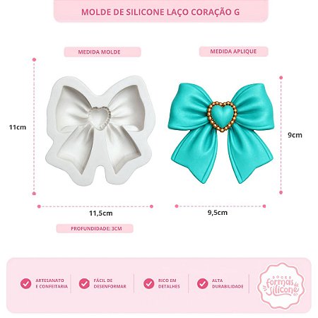 Molde De Silicone Laço Coração G