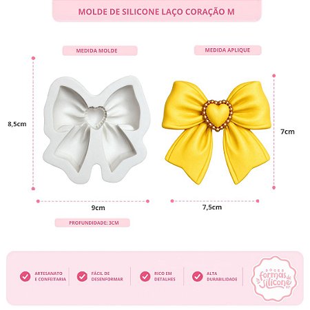 Molde De Silicone Laço Coração M