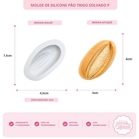 Molde De Silicone Pão Trigo Solvado P