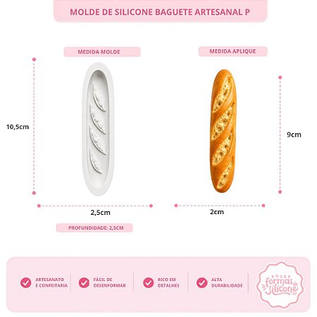 Molde De Silicone Baguete Artesanal P