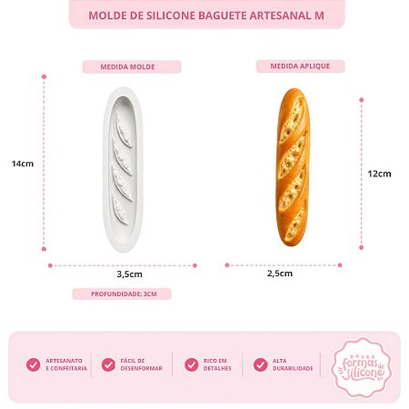 Molde De Silicone Baguete Artesanal M