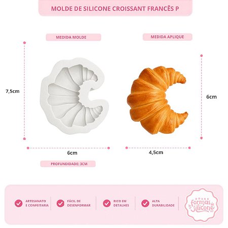 Molde De Silicone Croissant Francês P