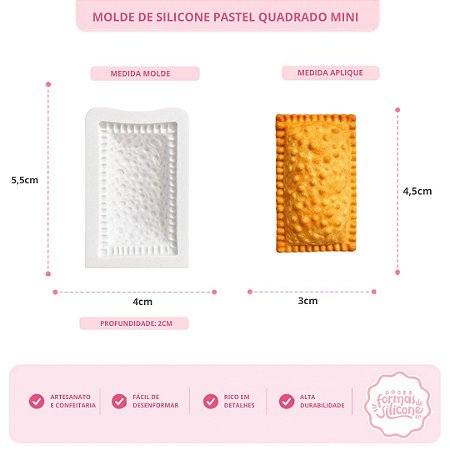 Molde De Silicone Pastel Quadrado Mini