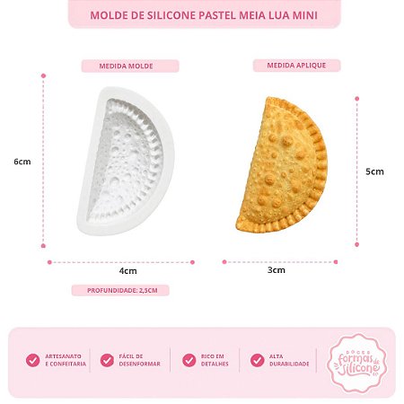 Molde De Silicone Pastel Meia Lua Mini