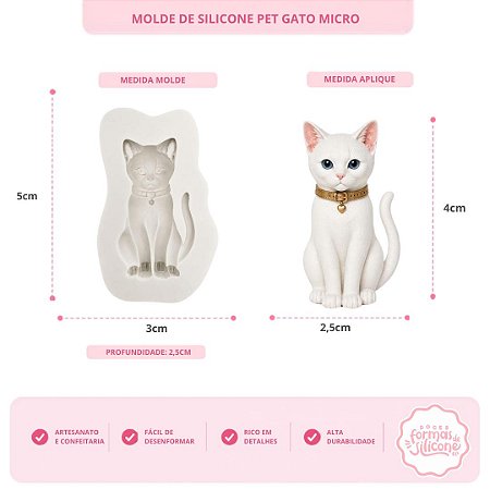 Molde de Silicone Pet Gato Micro