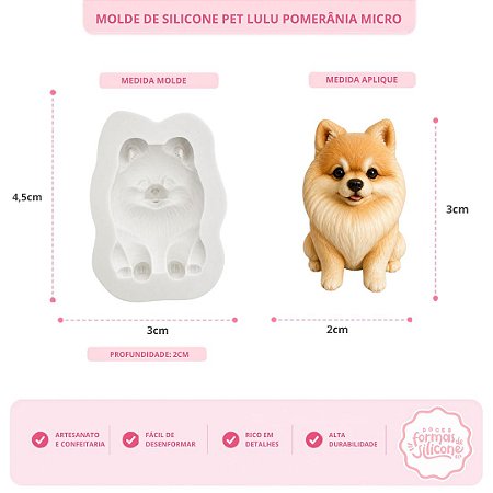 Molde De Silicone Pet Lulu Da Pomerânia Micro