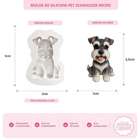 Molde De Silicone Pet Schnauzer Micro