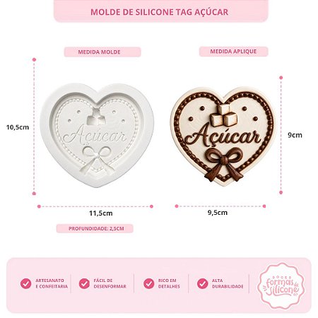Molde De Silicone Tag De Açúcar