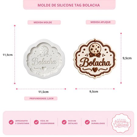 Molde De Silicone Tag De Bolacha