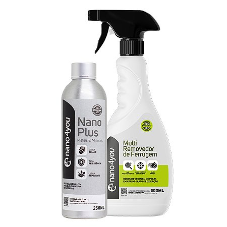 Kit Metais - (Nano Plus 250ml & Multi Removedor de Ferrugem 500ml)