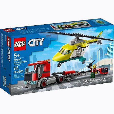 Lego City - Helicóptero de Salvamento - 215 Peças  - 60343 - Lego✔