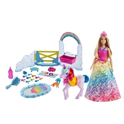 Boneca Barbie Unicórnio Arco Íris Colorido 28Cm - GTG01 - Mattel