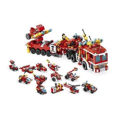 Blocos De Montar Cubic City  - Bombeiro - BR1094 - Multikids