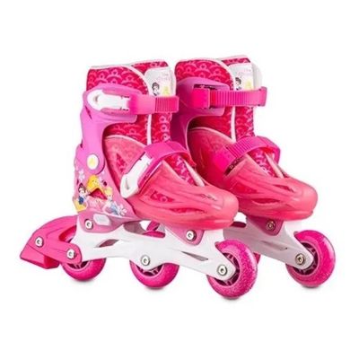 Patins Inline Infantil Ajustável - Princesas Disney 31-34 - Multikids