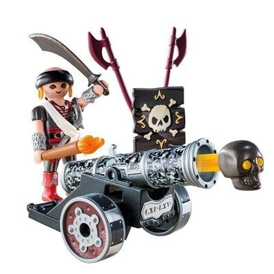 Playmobil Piratas - Pirata Com Canhão - Preto - 6165 - Sunny