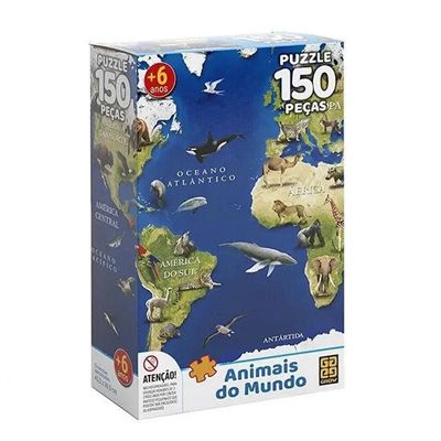 Quebra Cabeça 150 Peças Animais Do Mundo - 3108 -  Grow